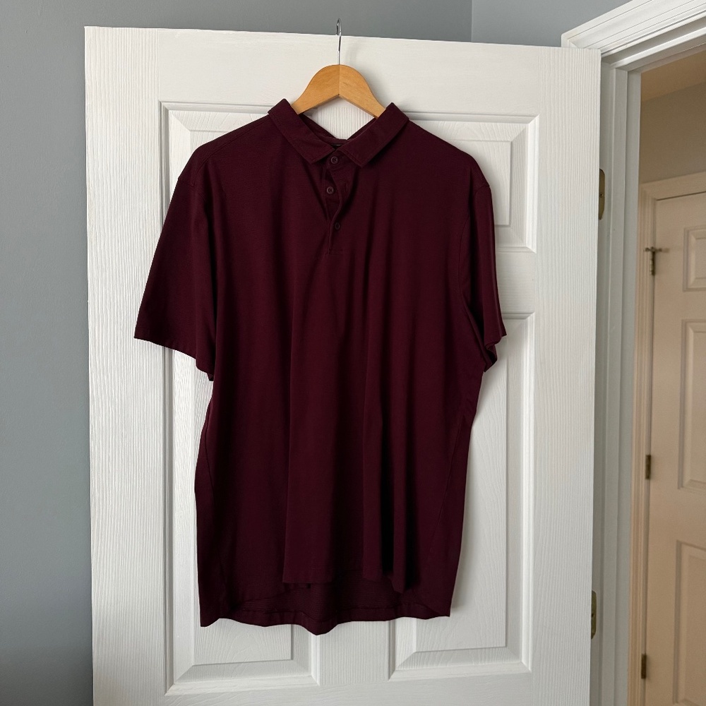 Lululemon - Evolution Short-Sleeve Polo Shirt XXL - Burgundy/Cassis